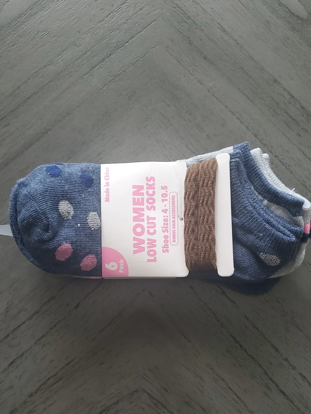 Women Low Cut Socks - Navy Blue Polka Dot (6-Pack)